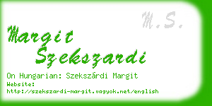 margit szekszardi business card