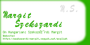 margit szekszardi business card